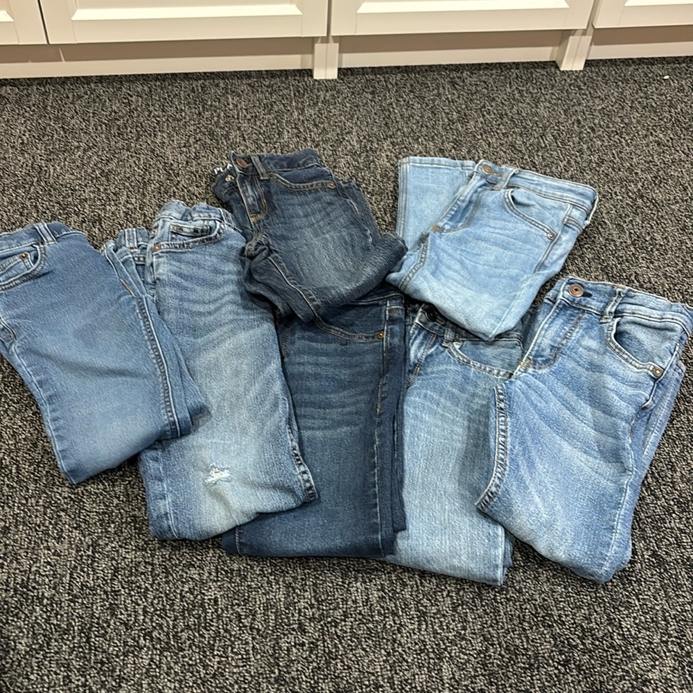 Boys Size 6 Denim Jeans 7-pair Bundle